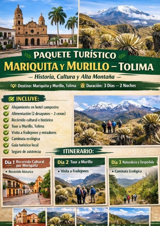 Paquete turístico Mariquita y Murillo